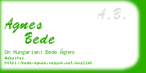agnes bede business card