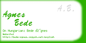 agnes bede business card